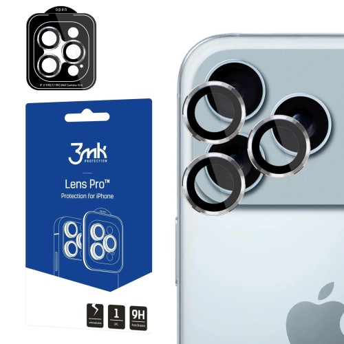APSAUGINIS STIKLIUKAS KAMERAI 3MK LENS PRO APPLE IPHONE 17 PRO / 17 PRO MAX SIDABRINIS
