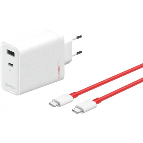 ĮKROVIKLIS ONEPLUS SUPERVOOC 120W USB-C / USB-A + USB-C TO USB-C CABLE BALTAS ĮKROVIKLIS ONEPLUS SUPERVOOC 120W USB-C / USB-A + USB-C TO USB-C CABLE BALTAS