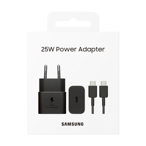 ĮKROVIKLIS SAMSUNG EP-T2510XBEGEU 25W + USB-C KABELIS JUODAS ĮKROVIKLIS SAMSUNG EP-T2510XBEGEU 25W + USB-C KABELIS JUODAS