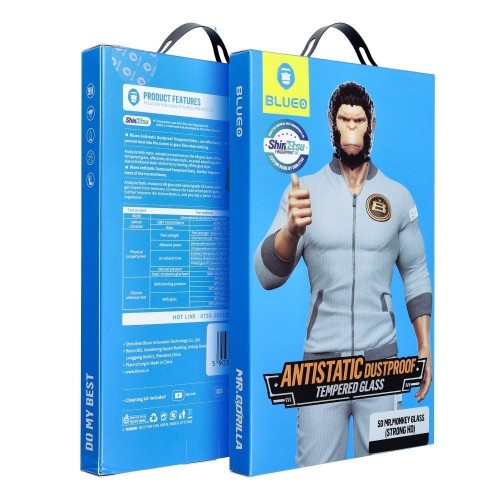 LCD APSAUGINIS STIKLIUKAS 5D MR. MONKEY GLASS (STRONG LITE) SAMSUNG S931 S25 JUODAS