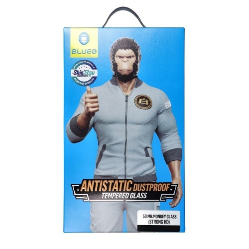 LCD APSAUGINIS STIKLIUKAS 5D MR. MONKEY GLASS (STRONG LITE) SAMSUNG S931 S25 JUODAS