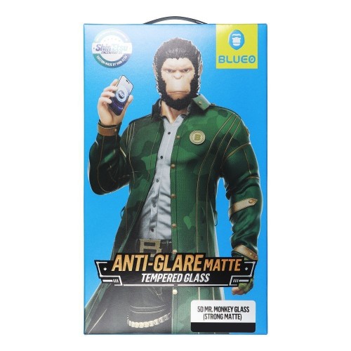 LCD APSAUGINIS STIKLIUKAS 5D MR. MONKEY GLASS (STRONG MATTE) APPLE IPHONE 15 PRO MAX JUODAS