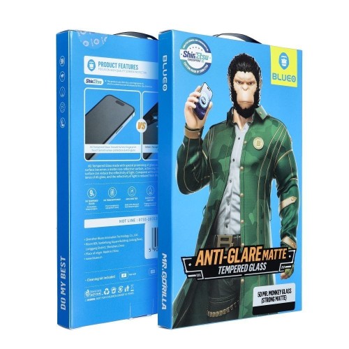 LCD APSAUGINIS STIKLIUKAS 5D MR. MONKEY GLASS (STRONG MATTE) APPLE IPHONE 17 JUODAS