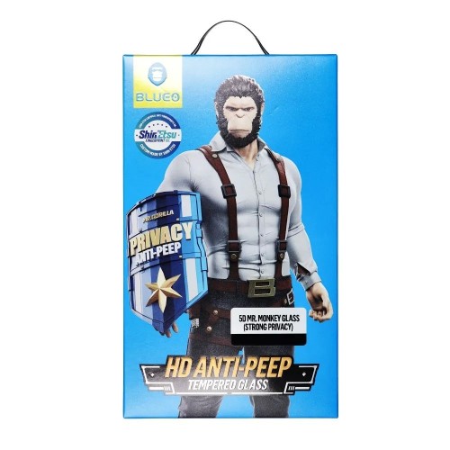 LCD APSAUGINIS STIKLIUKAS 5D MR. MONKEY GLASS (STRONG PRIVACY) SAMSUNG S948 S26 ULTRA JUODAS