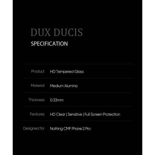 LCD APSAUGINIS STIKLIUKAS DUX DUCIS 10D NOTHING CMF PHONE 2 PRO JUODAS