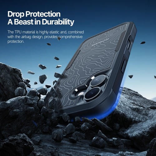 DĖKLAS DUX DUCIS SHLD APPLE IPHONE 17 JUODAS (TRIANGLE PATTERN)