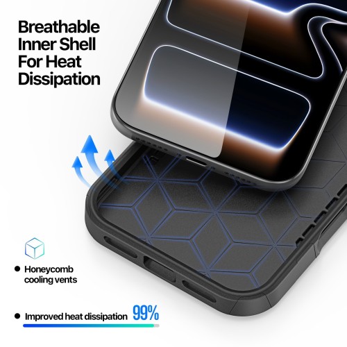 DĖKLAS DUX DUCIS SHLD APPLE IPHONE 17 PRO JUODAS (RHYTHM PATTERN)