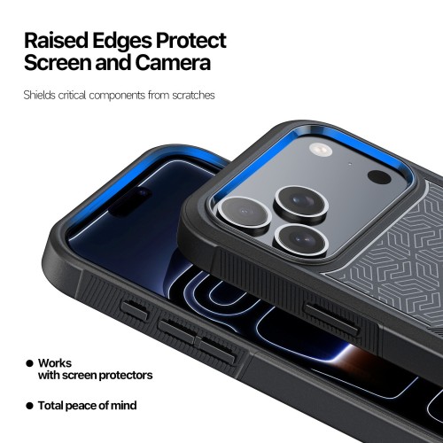 DĖKLAS DUX DUCIS SHLD APPLE IPHONE 17 PRO JUODAS (UMBRA PATTERN)