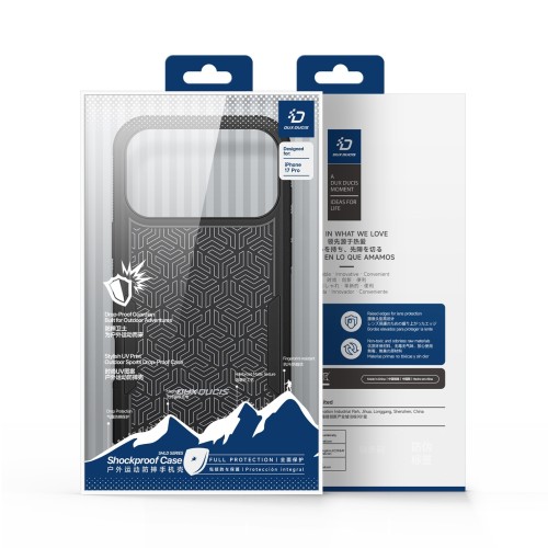 DĖKLAS DUX DUCIS SHLD APPLE IPHONE 17 PRO JUODAS (UMBRA PATTERN)