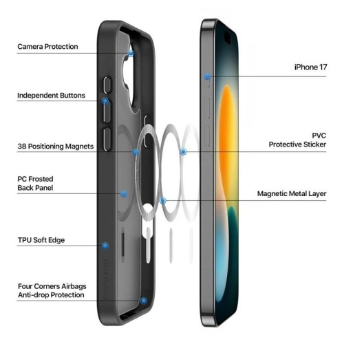 DĖKLAS DUX DUCIS YIND APPLE IPHONE 17 JUODAS