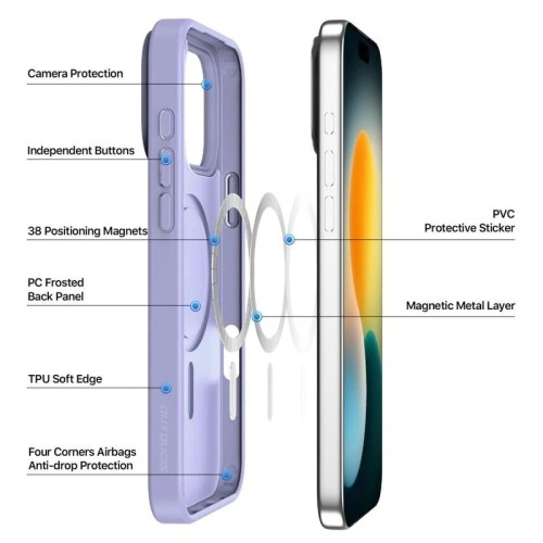 DĖKLAS DUX DUCIS YIND APPLE IPHONE 17 PRO MAX VIOLETINIS