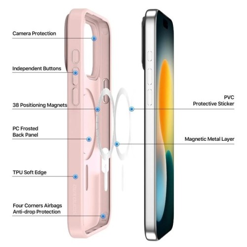 DĖKLAS DUX DUCIS YIND APPLE IPHONE 17 PRO ROŽINIS
