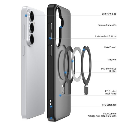 DĖKLAS DUX DUCIS YIND MAGNETIC STAND SAMSUNG S942 S26 JUODAS