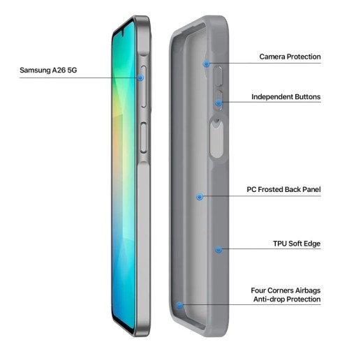 DĖKLAS DUX DUCIS YIND SKIRTAS SAMSUNG A266 A26 5G PILKAS