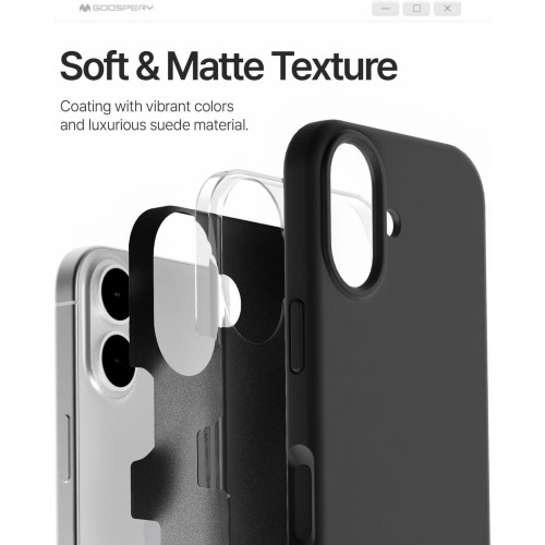 DĖKLAS MERCURY PURE MAGSAFE SILICON CASE APPLE IPHONE 17 JUODAS