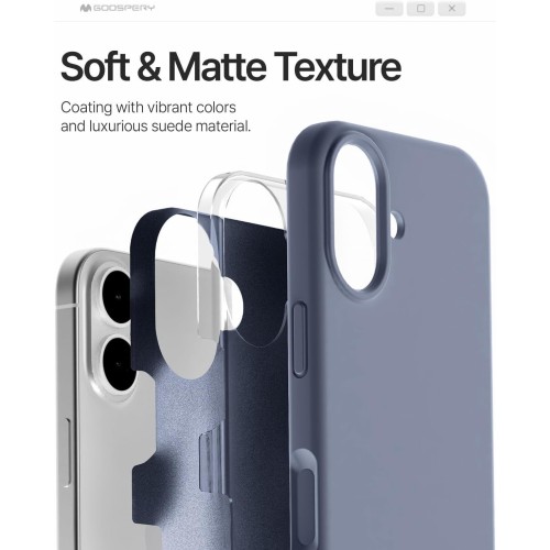 DĖKLAS MERCURY PURE MAGSAFE SILICON CASE APPLE IPHONE 17 LEVANDOS PILKA