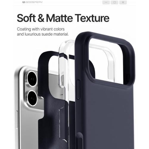 DĖKLAS MERCURY PURE MAGSAFE SILICON CASE APPLE IPHONE 17 PRO MAX TAMSIAI MĖLYNAS