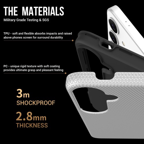 DĖKLAS PERFECTIONISTS TRIANGLE CASE SAMSUNG A566 A56 5G SIDABRINIS