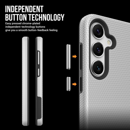 DĖKLAS PERFECTIONISTS TRIANGLE CASE SAMSUNG S721 S24 FE SIDABRINIS