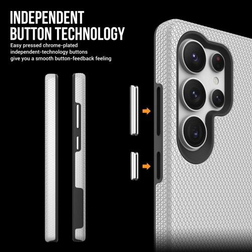 DĖKLAS PERFECTIONISTS TRIANGLE CASE SAMSUNG S918 S23 ULTRA 5G SIDABRINIS