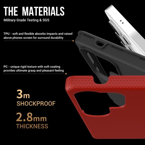 DĖKLAS PERFECTIONISTS TRIANGLE CASE SAMSUNG S928 S24 ULTRA RAUDONAS