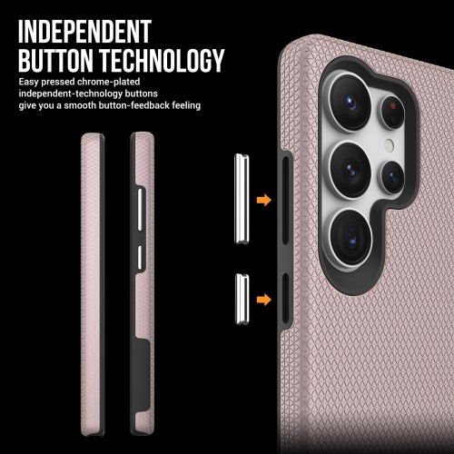 DĖKLAS PERFECTIONISTS TRIANGLE CASE SAMSUNG S928 S24 ULTRA ROŽINIO AUKSO