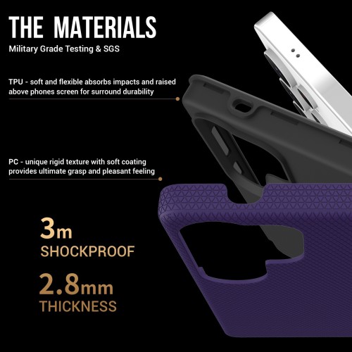 DĖKLAS PERFECTIONISTS TRIANGLE CASE SAMSUNG S928 S24 ULTRA VIOLETINIS