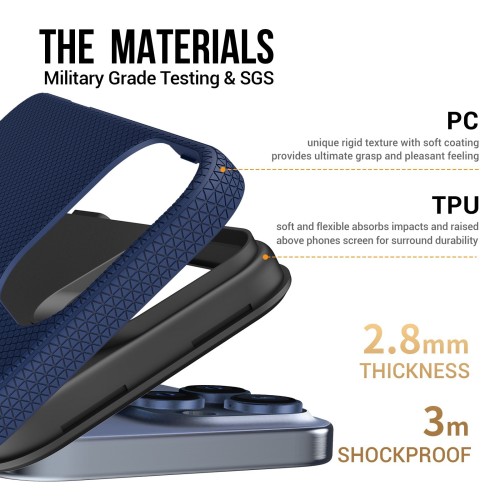 DĖKLAS PERFECTIONISTS TRIANGLE MAG CASE APPLE IPHONE 13 PRO MAX TAMSIAI MĖLYNAS