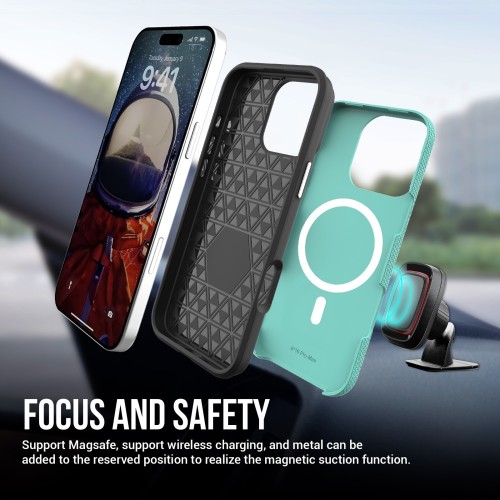 DĖKLAS PERFECTIONISTS TRIANGLE MAG CASE APPLE IPHONE 14 PRO ŽALIAS