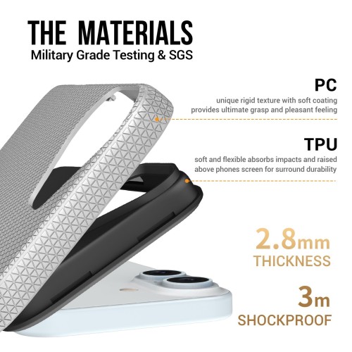 DĖKLAS PERFECTIONISTS TRIANGLE MAG CASE APPLE IPHONE 16 SIDABRINIS