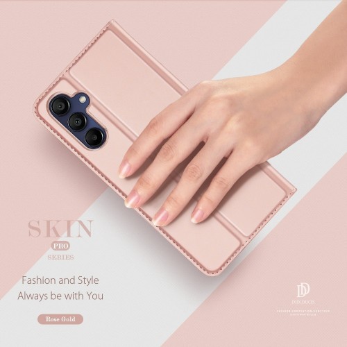 DĖKLAS DUX DUCIS SKIN PRO SAMSUNG A165 A16 4G / A166 A16 5G ROŽINIO AUKSO