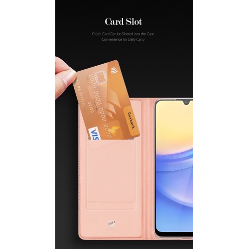 DĖKLAS DUX DUCIS SKIN PRO SAMSUNG A165 A16 4G / A166 A16 5G ROŽINIO AUKSO