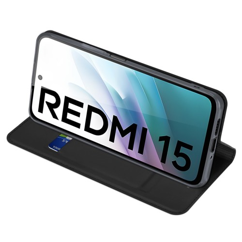 DĖKLAS DUX DUCIS SKIN PRO XIAOMI REDMI 15 4G / REDMI 15 5G JUODAS