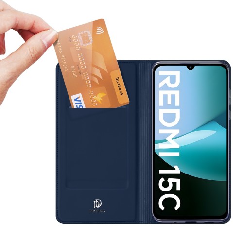 DĖKLAS DUX DUCIS SKIN PRO XIAOMI REDMI 15C 4G TAMSIAI MĖLYNAS
