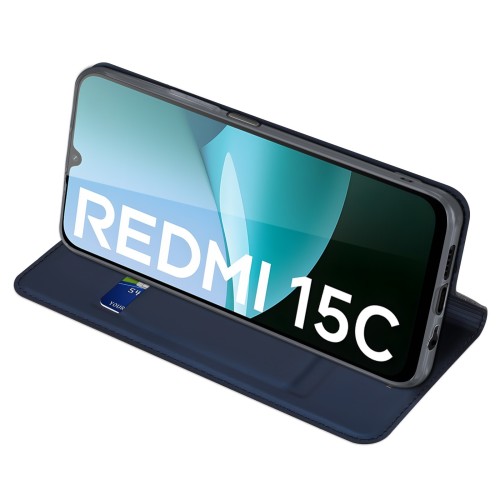 DĖKLAS DUX DUCIS SKIN PRO XIAOMI REDMI 15C 4G TAMSIAI MĖLYNAS