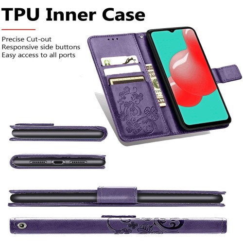 DĖKLAS FLOWER BOOK SAMSUNG A057 A05S VIOLETINIS