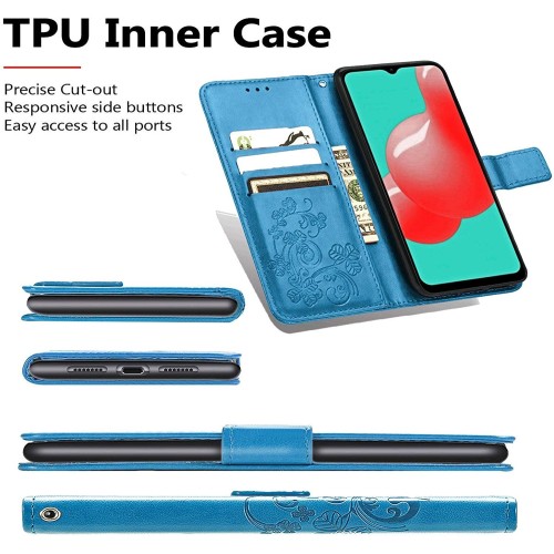 DĖKLAS FLOWER BOOK SAMSUNG A155 A15 4G / A156 A15 5G MĖLYNAS