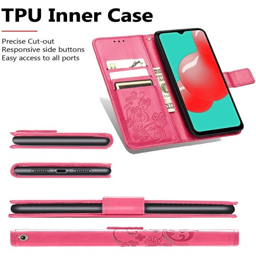 DĖKLAS FLOWER BOOK SAMSUNG A346 A34 5G ROŽINIS-RAUDONAS