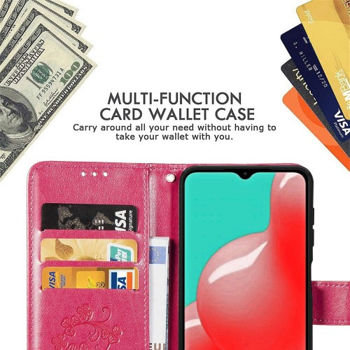 DĖKLAS FLOWER BOOK SAMSUNG A556 A55 5G ROŽINIS-RAUDONAS