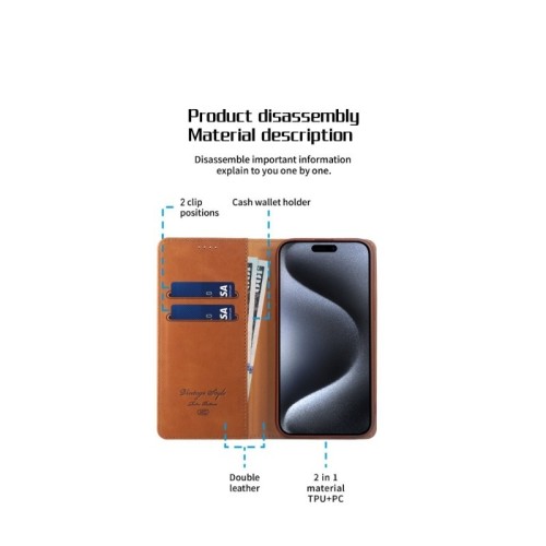 DĖKLAS HDD MAGNETIC WALLET CASE SAMSUNG A165 A16 4G / A166 A16 5G VIOLETINIS