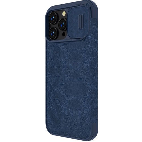 DĖKLAS NILLKIN QIN PRO LEATHER APPLE IPHONE 14 PRO MAX MĖLYNAS