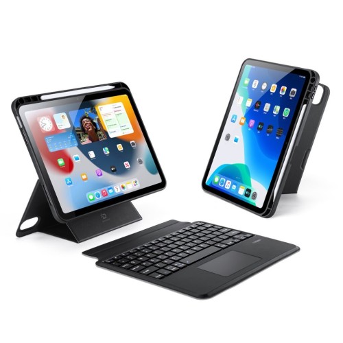 DĖKLAS SU KLAVIATŪRA DUX DUCIS DK APPLE IPAD 10.9 2022 / IPAD 11 2025 JUODAS