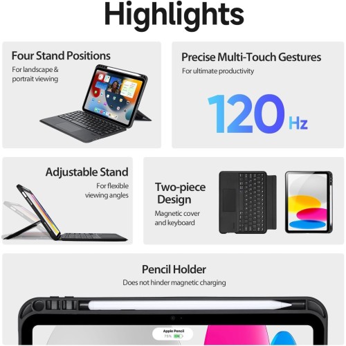 DĖKLAS SU KLAVIATŪRA DUX DUCIS DK APPLE IPAD PRO 11 2018 / 2020 / 2021 / 2022 JUODAS