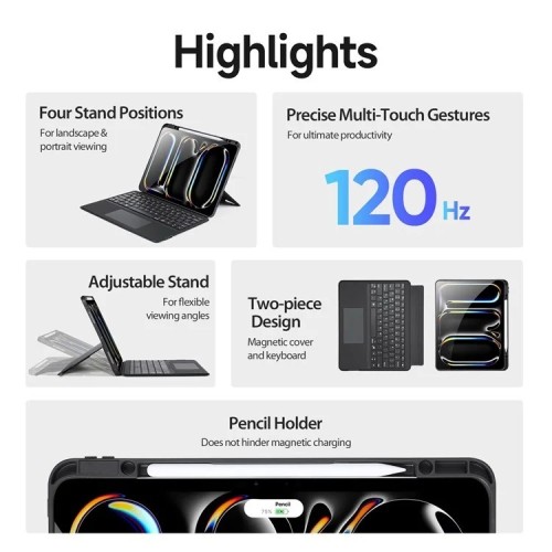 DĖKLAS SU KLAVIATŪRA DUX DUCIS DK APPLE IPAD PRO 13 2024 / 2025 JUODAS
