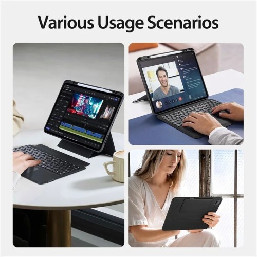 DĖKLAS SU KLAVIATŪRA DUX DUCIS DK APPLE IPAD PRO 13 2024 / 2025 JUODAS