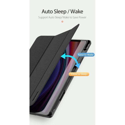 DĖKLAS DUX DUCIS DOMO SAMSUNG X820 TAB S10 PLUS / X610 / X616 TAB S9 FE PLUS JUODAS