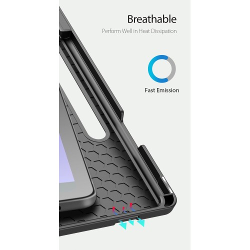 DĖKLAS DUX DUCIS DOMO SAMSUNG X820 TAB S10 PLUS / X610 / X616 TAB S9 FE PLUS JUODAS