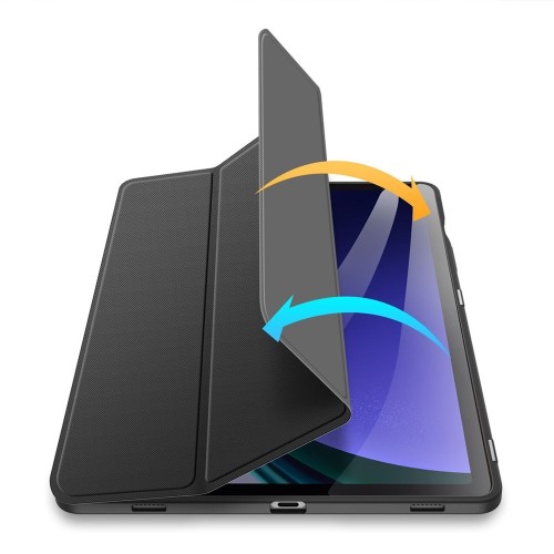 DĖKLAS DUX DUCIS TOBY SAMSUNG X520 / X526 TAB S10 FE / X710 / X716 TAB S9 / X510 / X516 TAB S9 FE JUODAS