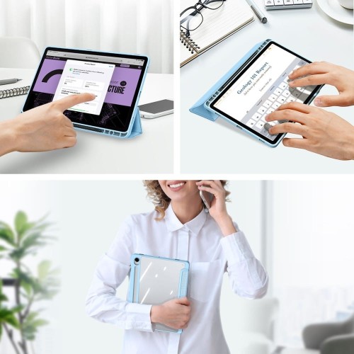 DĖKLAS DUX DUCIS TOBY SAMSUNG X520 / X526 TAB S10 FE / X710 / X716 TAB S9 / X510 / X516 TAB S9 FE MĖLYNAS