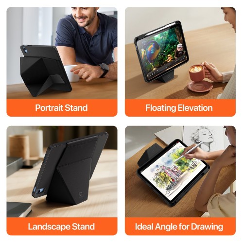 DĖKLAS DUX DUCIS VERS APPLE IPAD 10.9 2022 / IPAD 11 2025 JUODAS